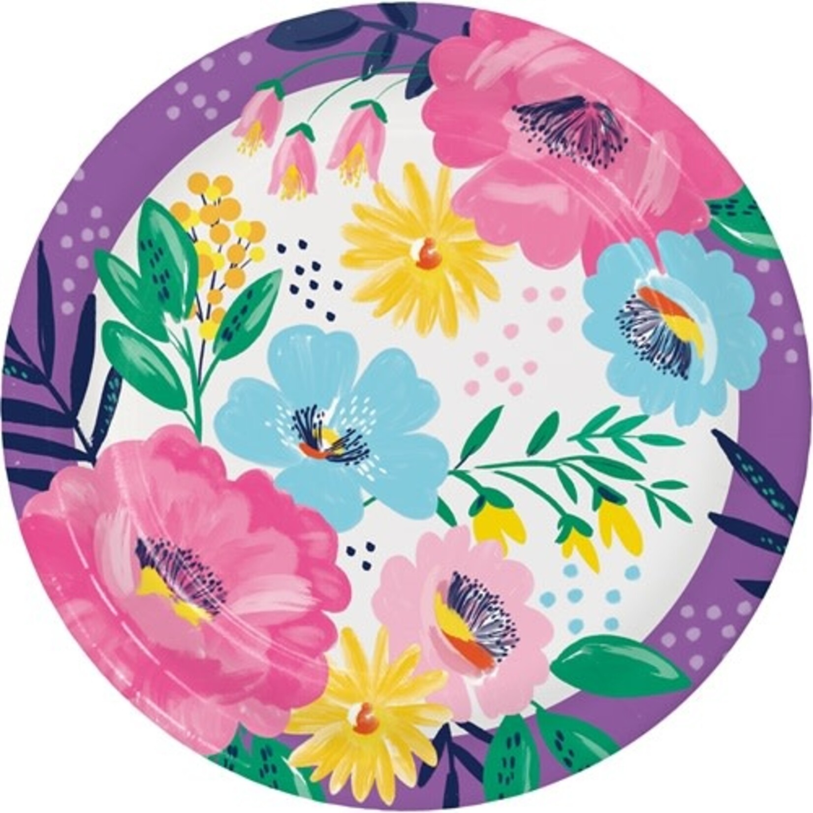 Creative Converting 9" Fresh Florals Paper Plate - 8ct.