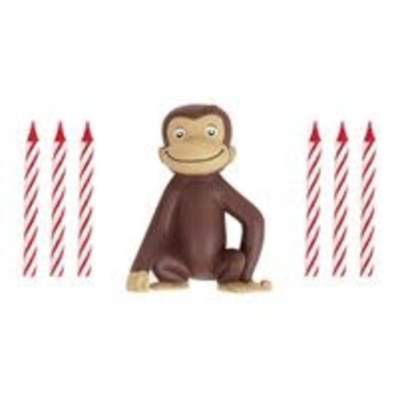 unique Curious George Cake Topper w/ Candles - 7ct.