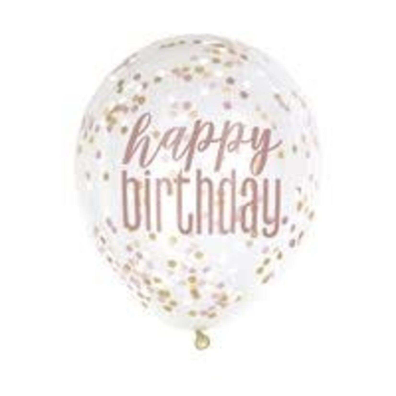 unique 12" Glitz Rose Happy Birthday Confetti Latex Balloons - 6ct.