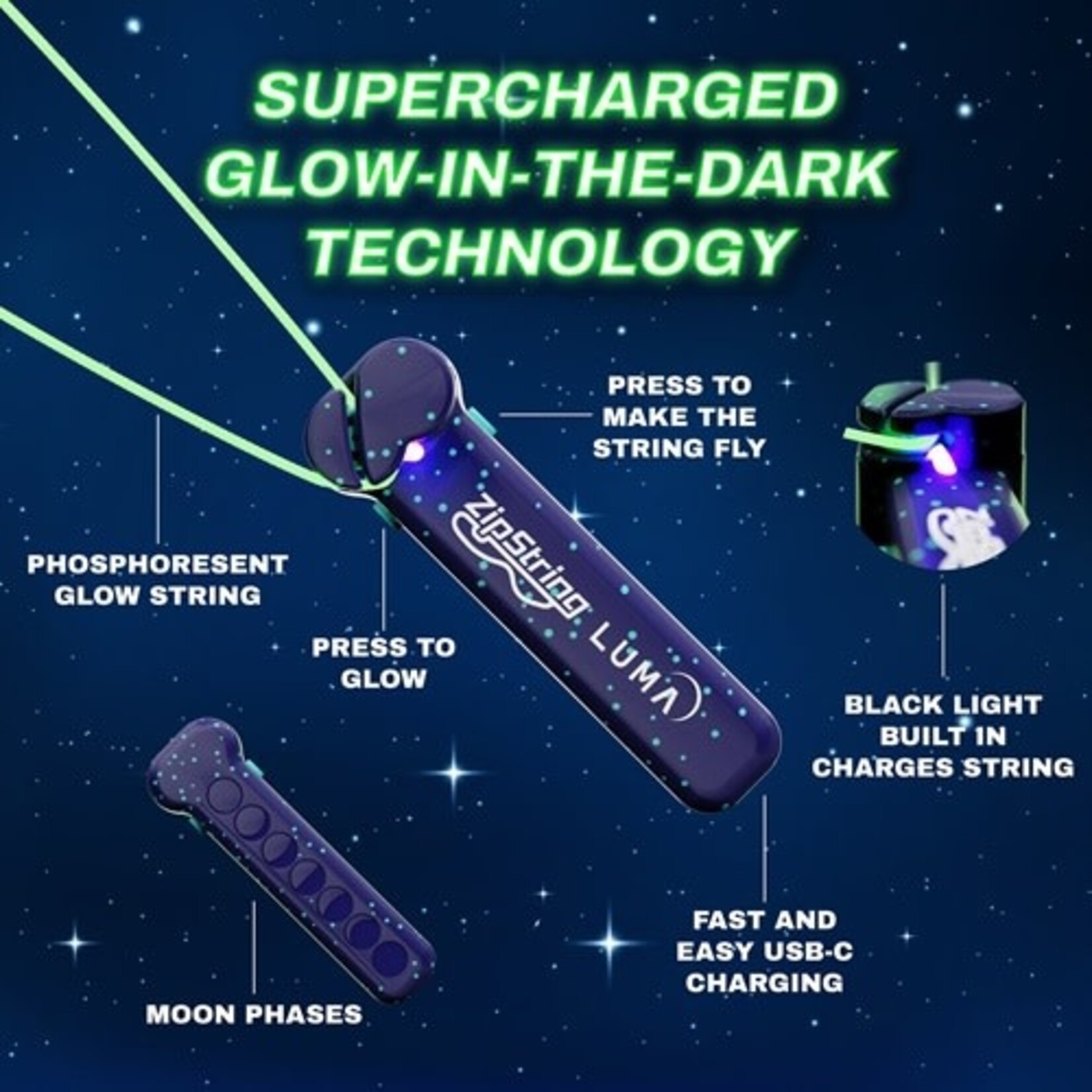 ZipString ZipString Luma - Glow In The Dark - 1ct.