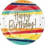 Creative Converting 9" Birthday Stripes Plates - 8ct.