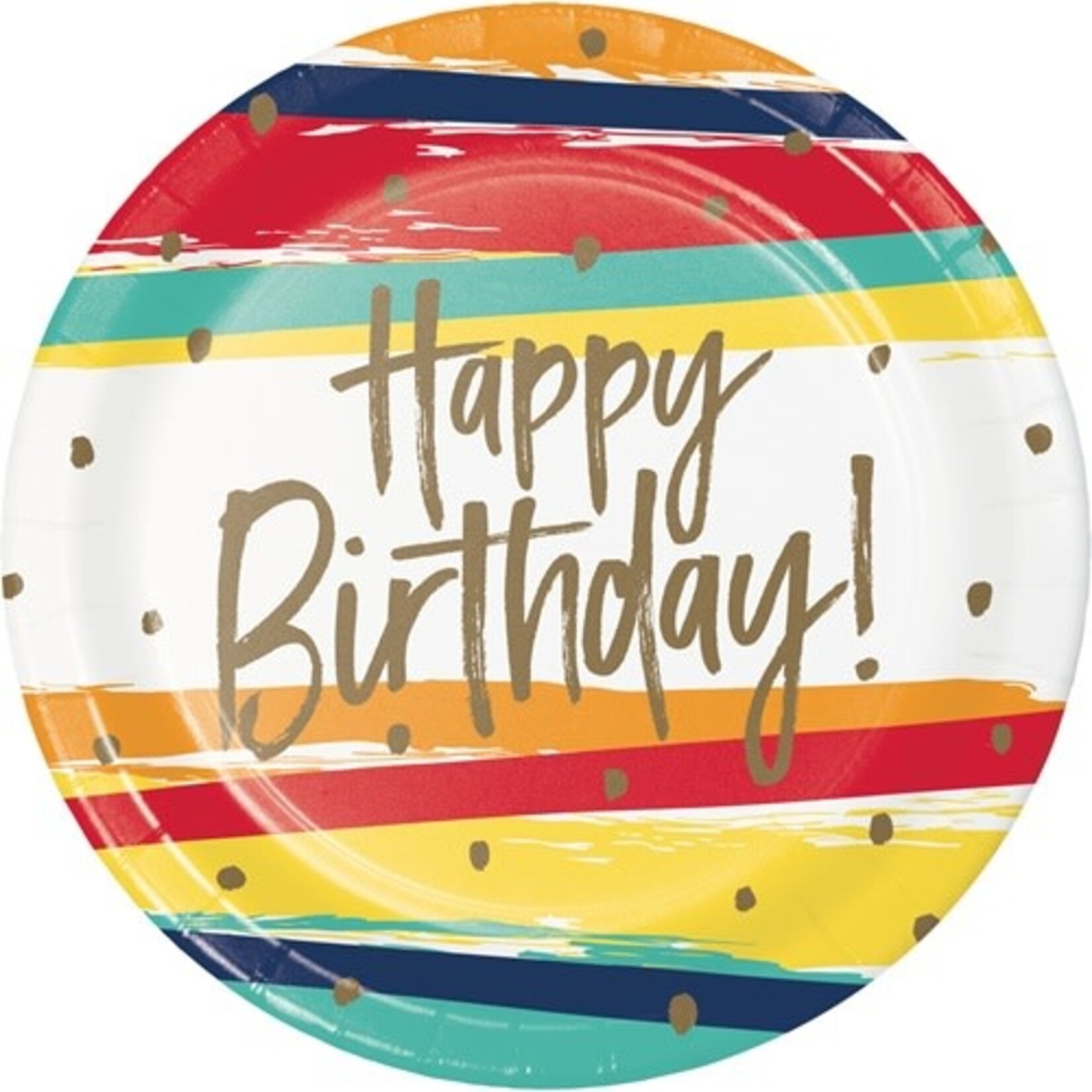 Creative Converting 9" Birthday Stripes Plates - 8ct.