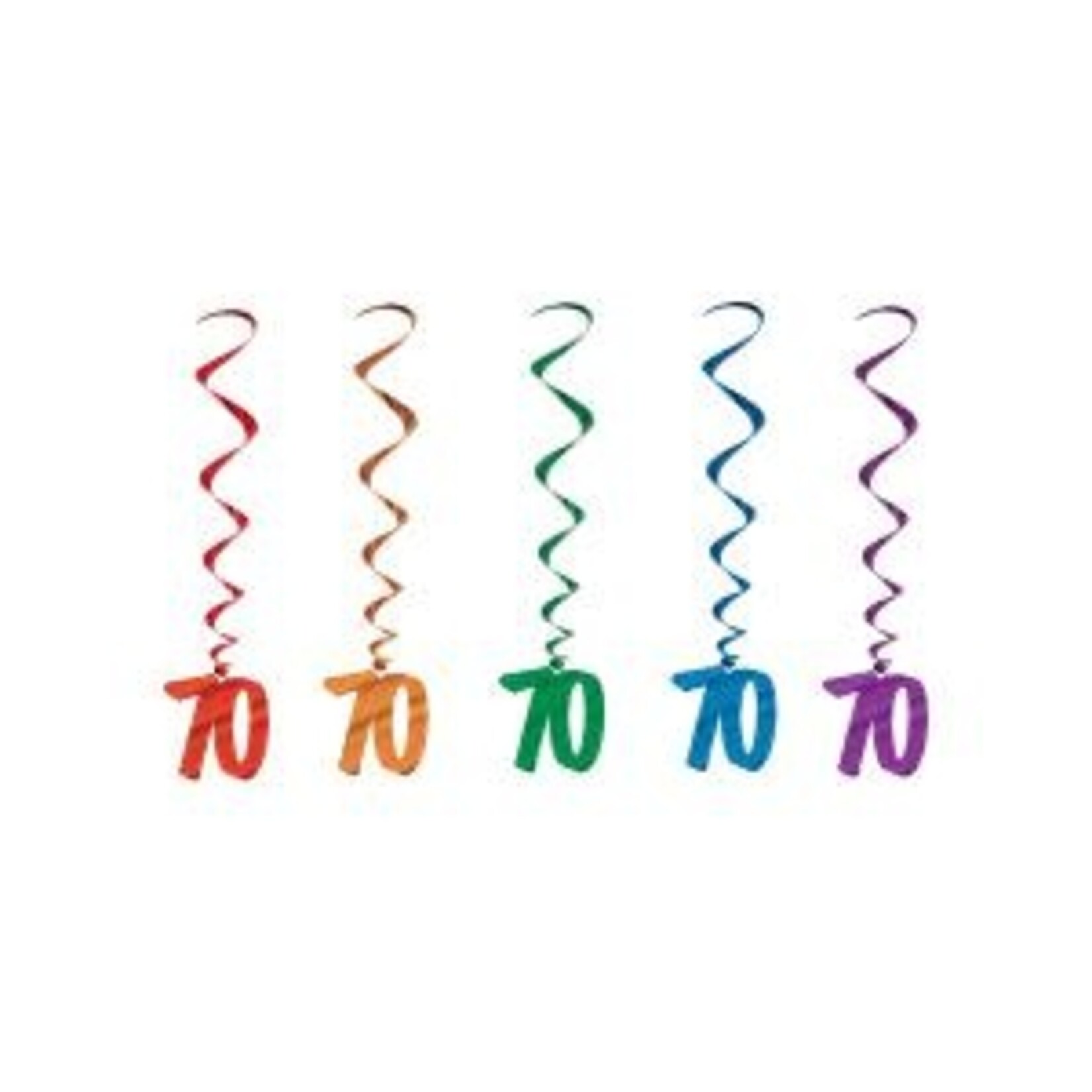 Beistle 70th Birthday Whirls - 5ct.