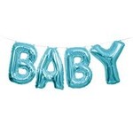unique Blue 'Baby' Balloon Banner - 1ct. (Air Fill Only)