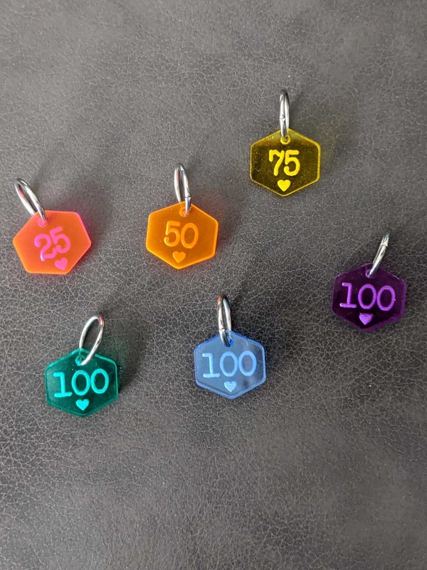 Katrinkles Rainbow Stitch Marker Set cast on counting