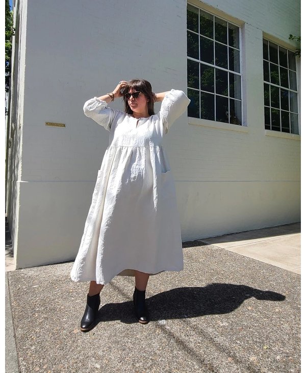 Short Sleeve Gathered Smock Dress Sewing Pattern Womens Dress