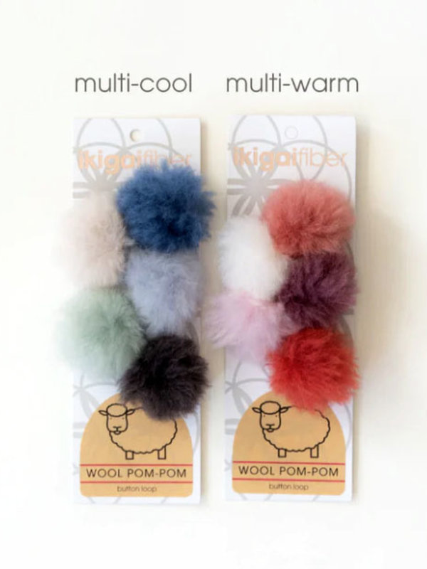 Ikigai Fiber Wool Pom Pom 4 cm Set of 5