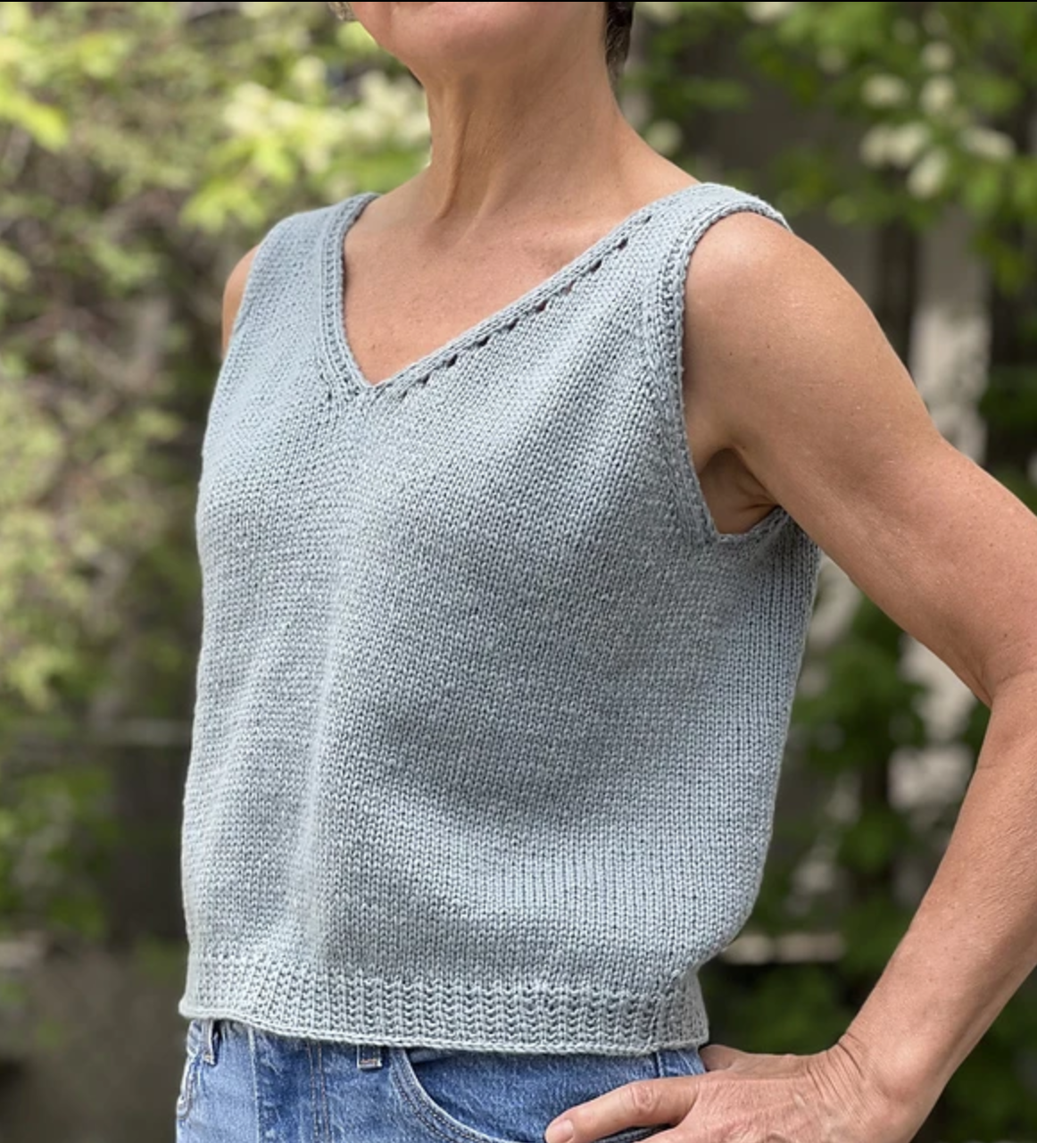 Joyful V Neck Sweater, Women's Knitting Pattern
