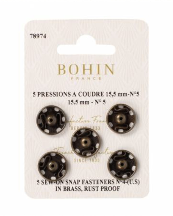 SewOn Snaps Antique Brass Nina Chicago