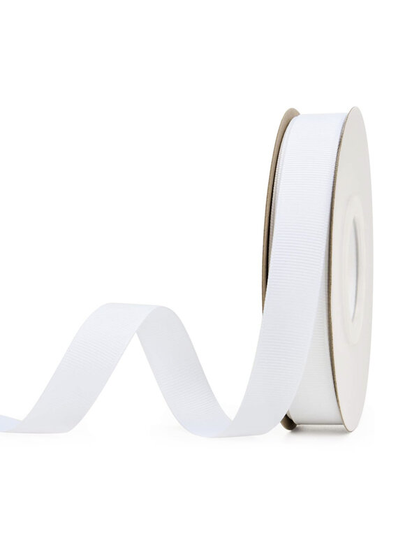 5/8" Grosgrain Ribbon White by the yard