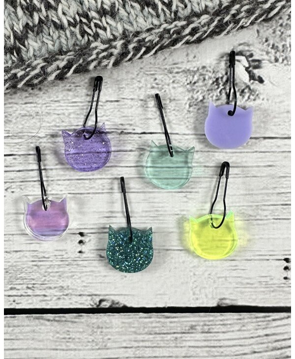 Katrinkles Acrylic Cat Stitch Marker Set