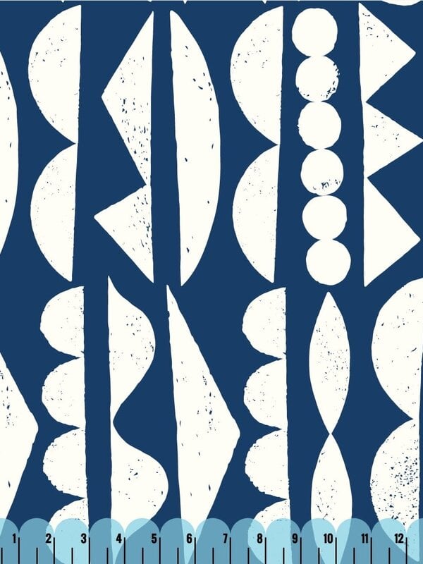 Cloud 9 Fabric Imprint 108" Wide Shape Sorter Blue