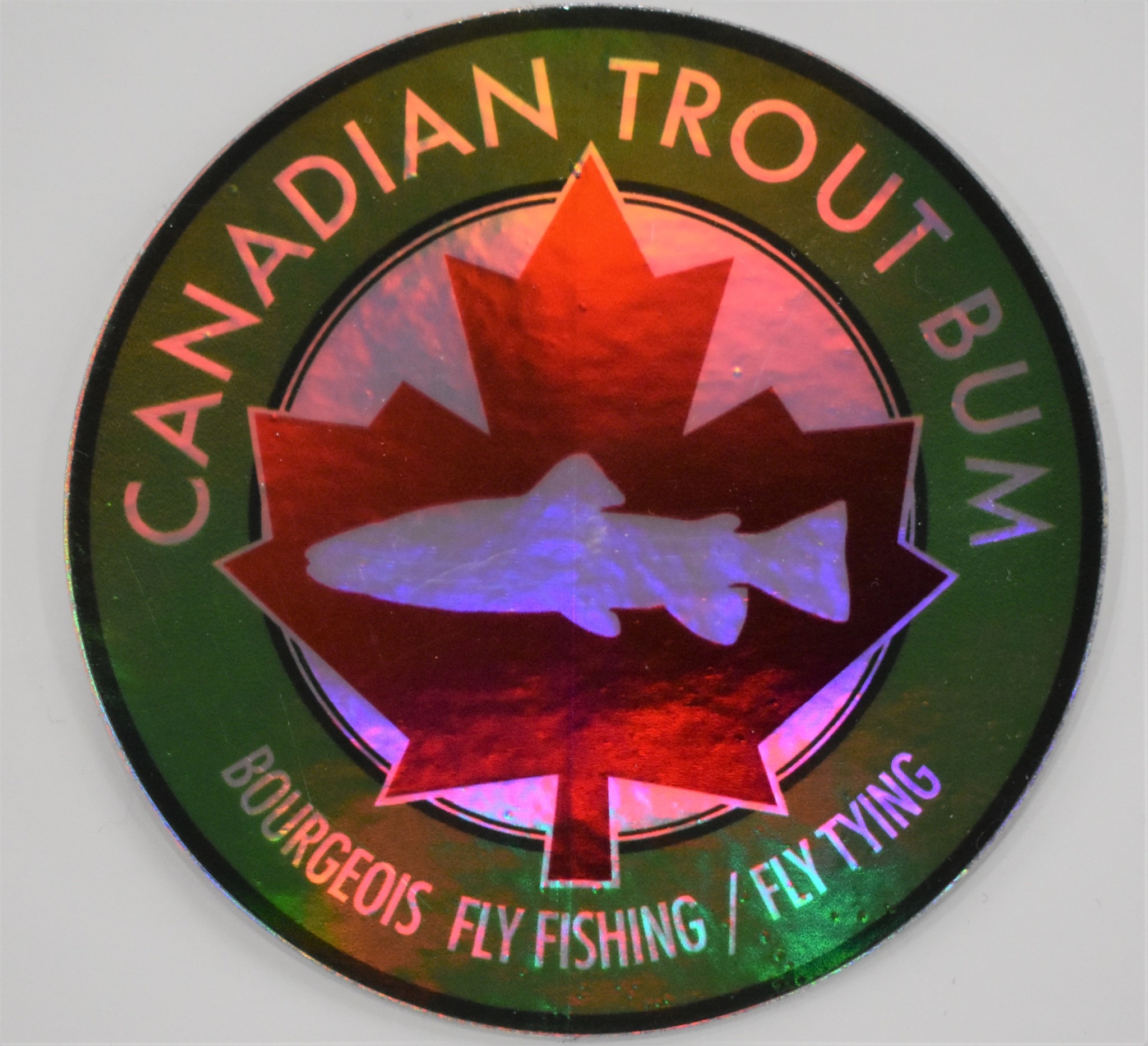 Canadian Trout Bum B Fly Fishing/Tying Circle Decal - Total Outfitters