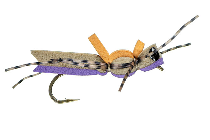 Feth Hopper Purple Foam Body High Visibility Grasshopper Dry Fly Fishing  Fly - 6 Flies - Hook Size 10