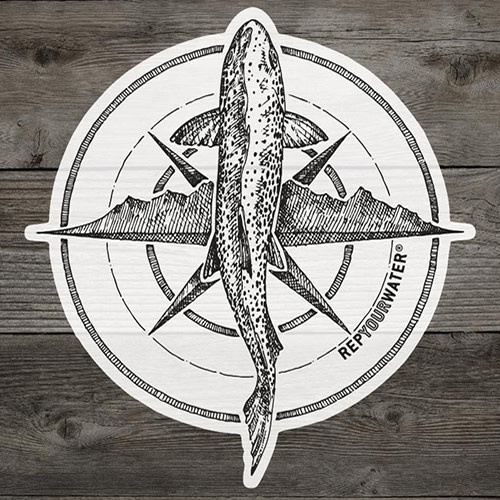 REP YOUR WATER REP YOUR WATER Brown Trout Compass Sticker