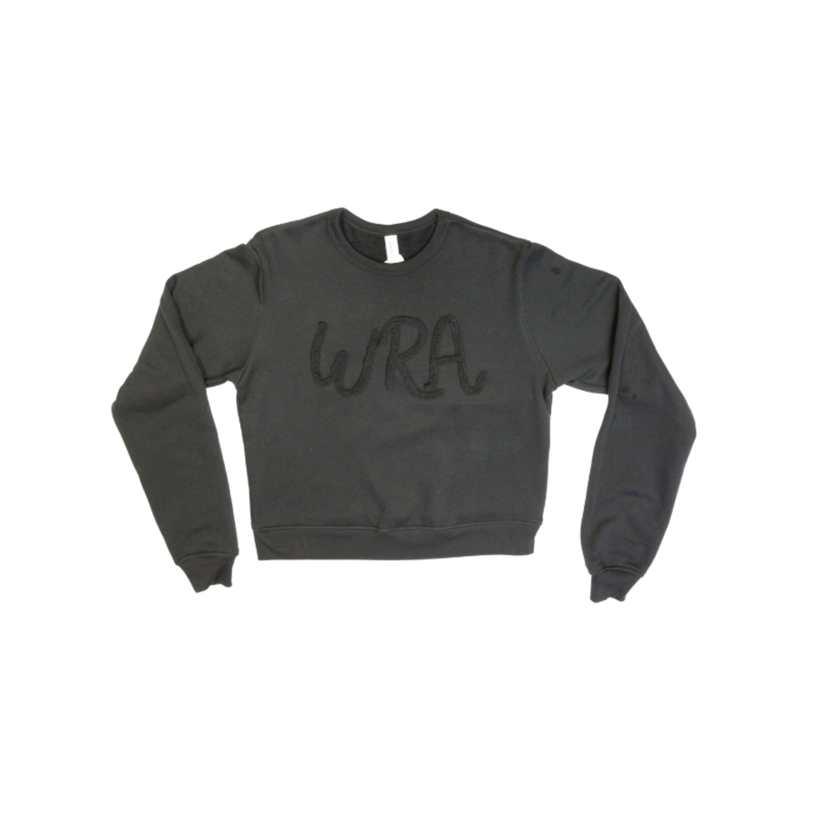 Magnolia Blu Ladies Black Cropped Sweatshirt WRA Chenille