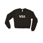 Magnolia Blu Ladies Black Cropped Sweatshirt WRA Double-Stitched Embroidery