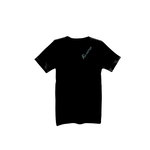S&S Activewear/Magnolia Blu Unisex Black V-Neck #1 Cursive Green Logo