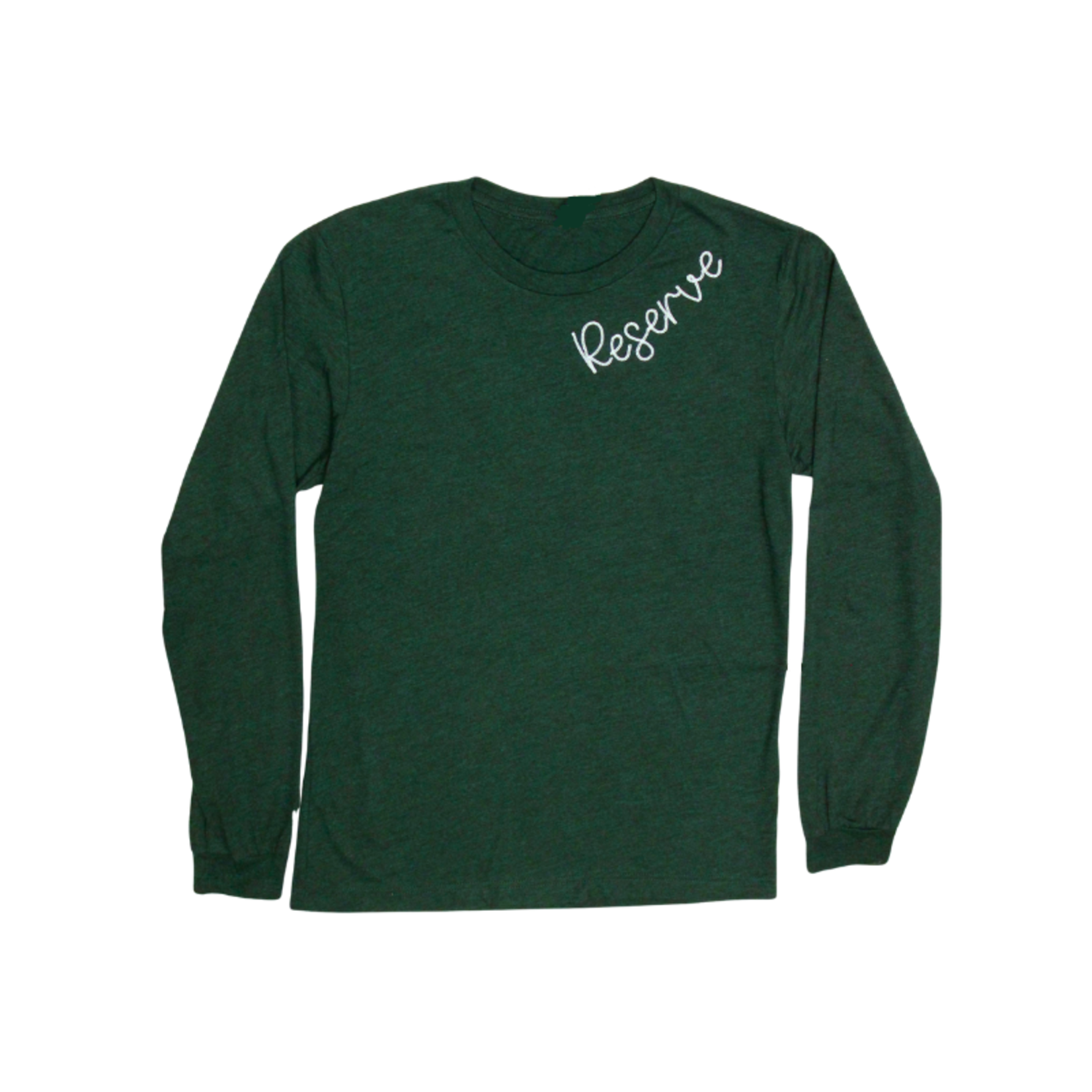 Magnolia Blu Unisex Emerald Green Long Sleeve Shirt with Chain Stitch Embroidery Design
