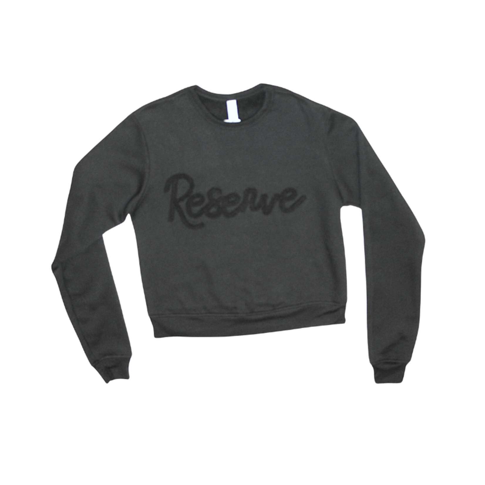 Magnolia Blu Ladies Black Cropped Sweatshirt Reserve Chenille