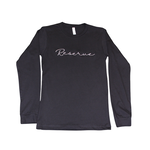 Ladies Long Sleeve Black Tee Silver Embroidery Reserve Center