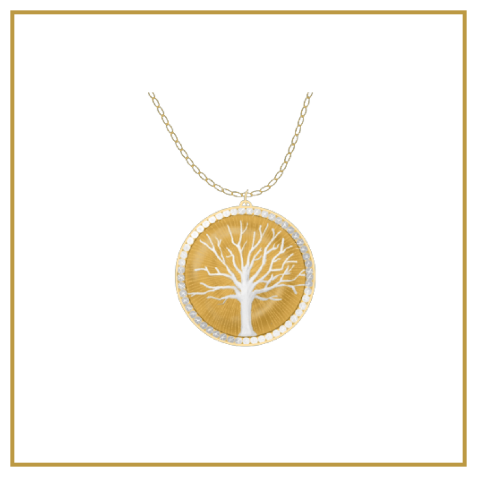 Ellen Duanmu 14K Gold Vermeil Tree Medallion Necklace