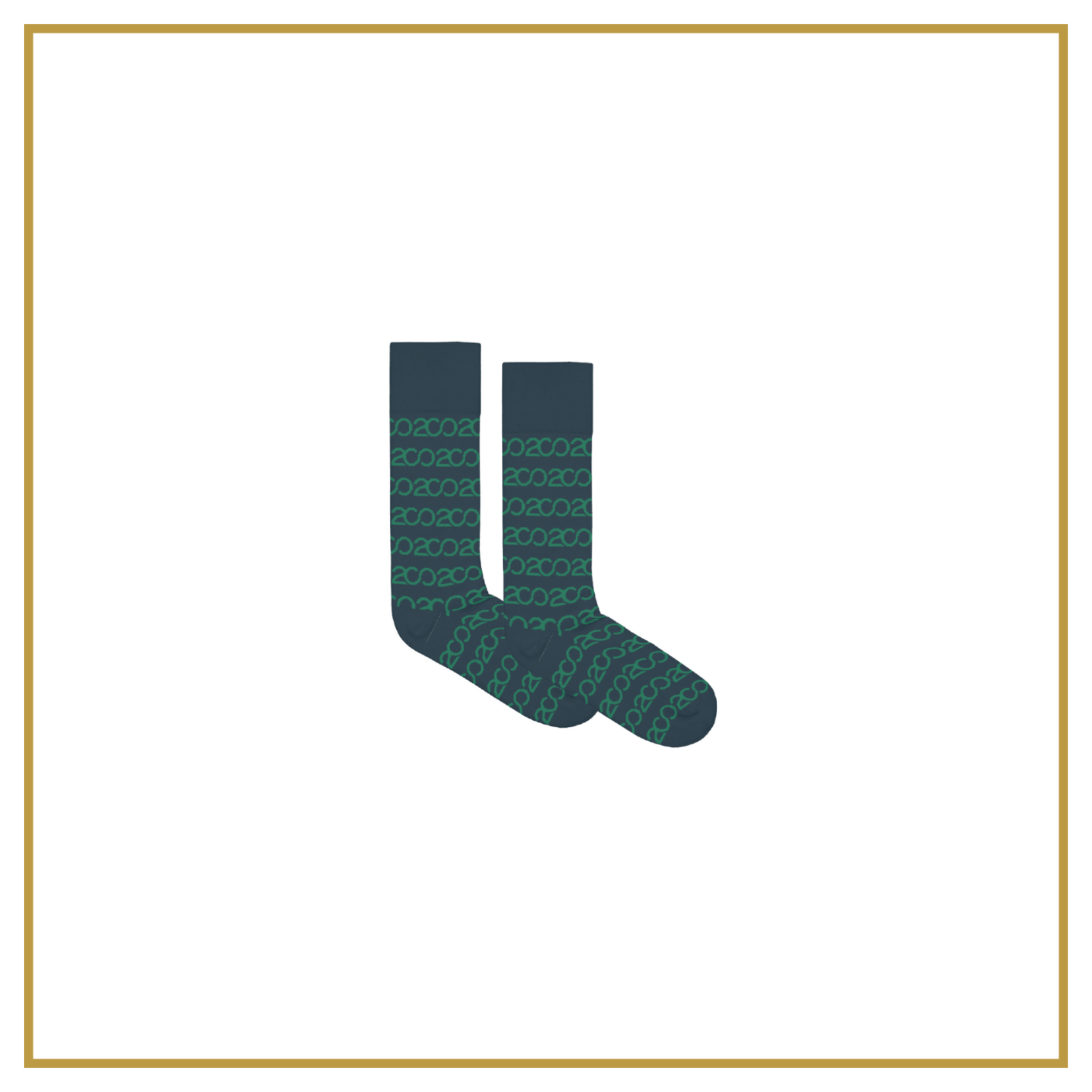 200 Sock Green on Navy