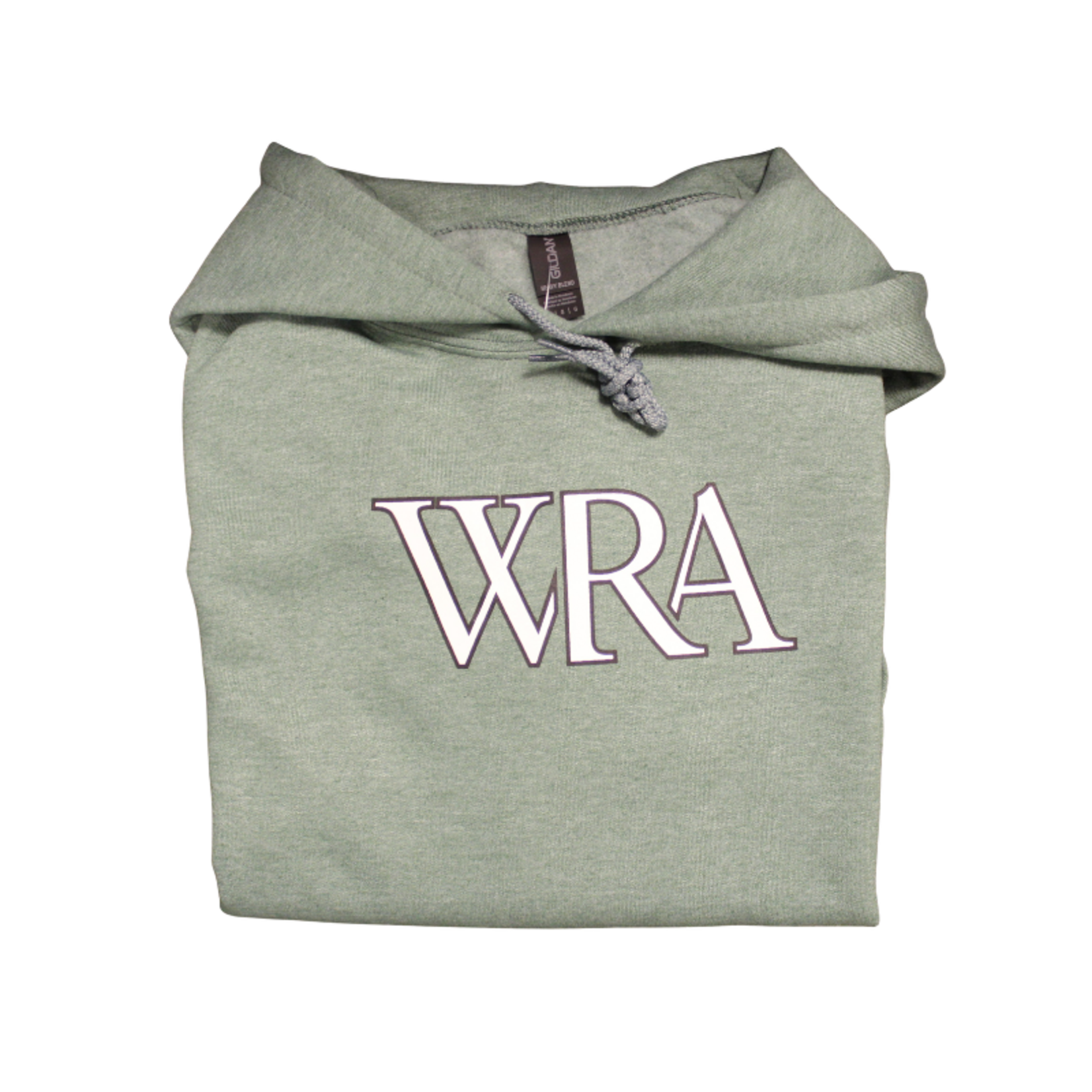 Gildan Unisex Heather Green Hoodie White WRA