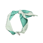 Scarf Necklace w/WRA Charm  Green White Checker