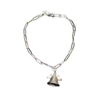 Sterling Silver Bracelet 8" 3 Charms