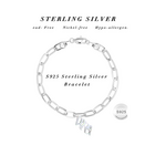 Sterling Silver Bracelet 7.5" WRA Charm