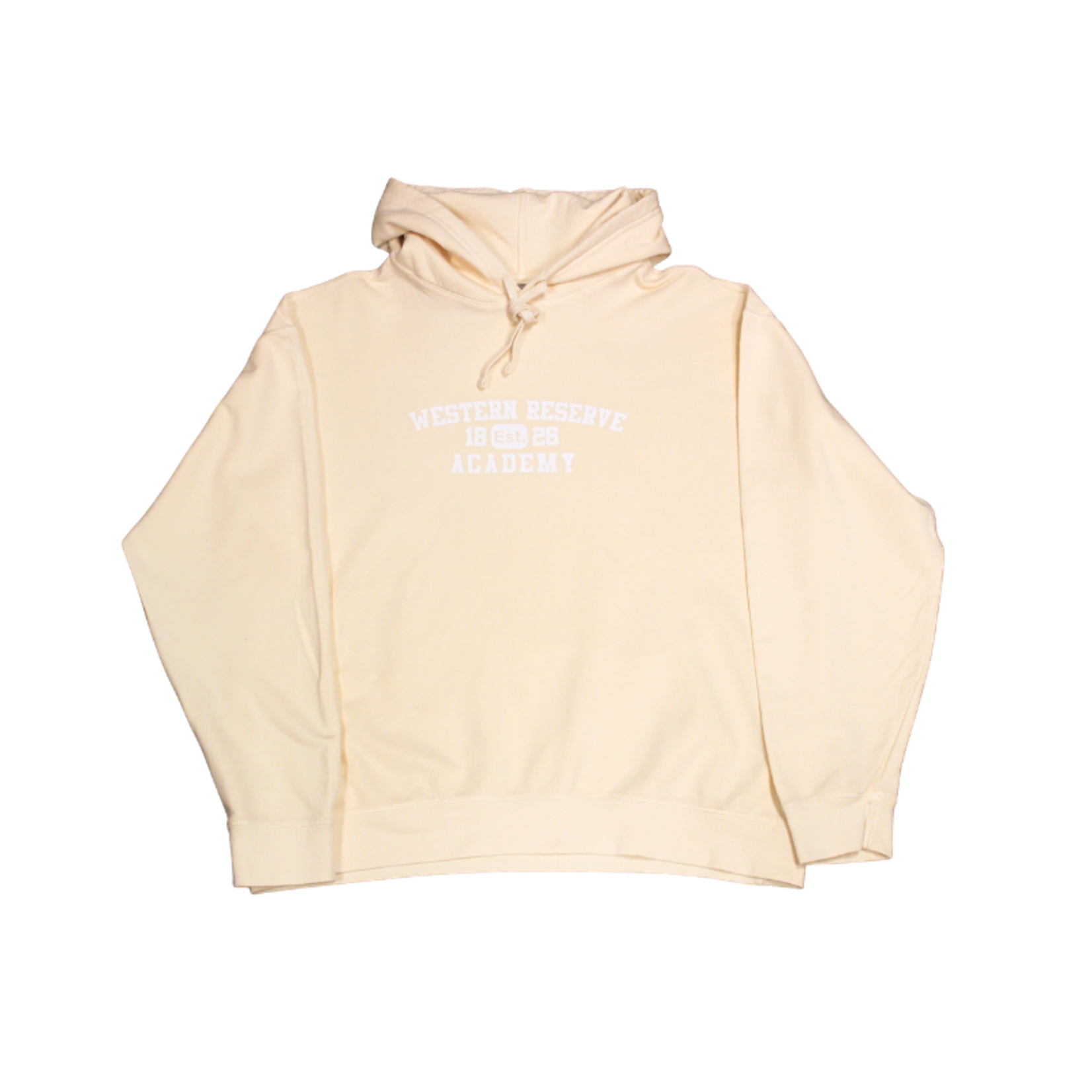 Unisex Cream Hoodie with White Logo L