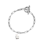 Sterling Silver Bracelet 7" with Toggle Clasp w/ Chapel Charm