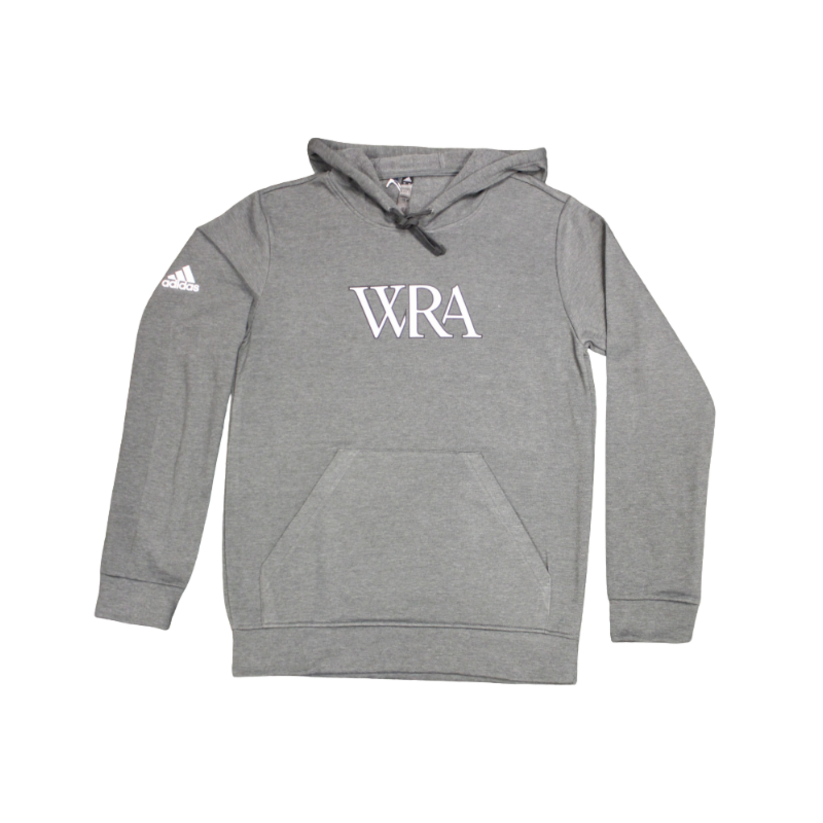Adidas Unisex Dark Grey Adidas Fleece Hoodie Screen Print WRA