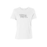 Ladies Short Sleeve White Tee WRA Outline