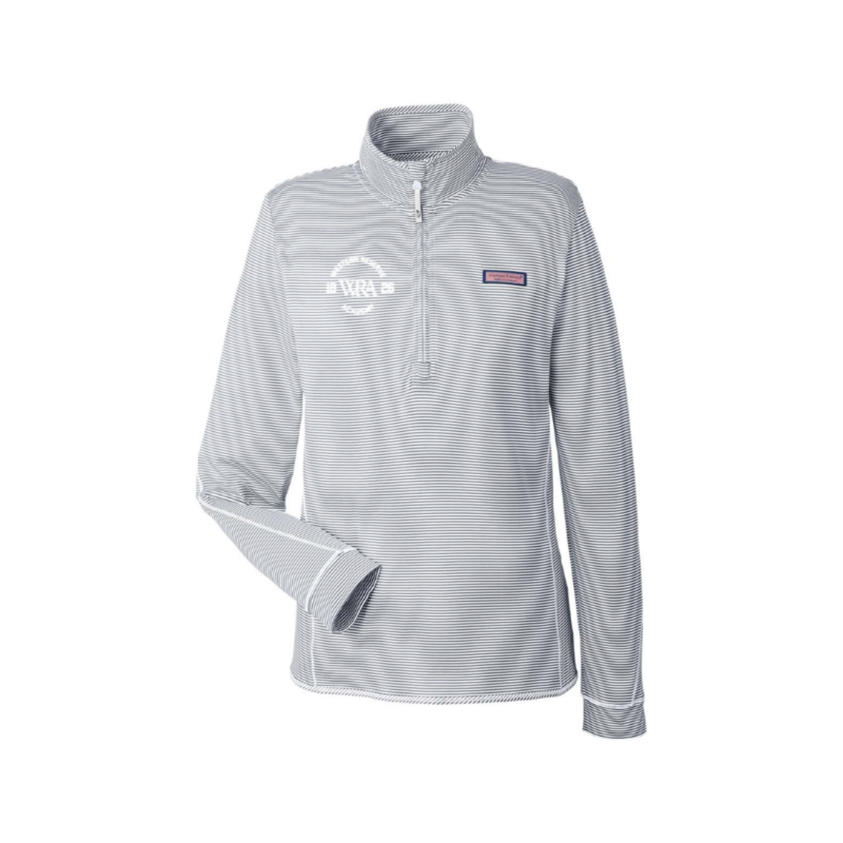 Vineyard Vines Women's Grey/White Stripe Vineyard Vines 1/4 Zip