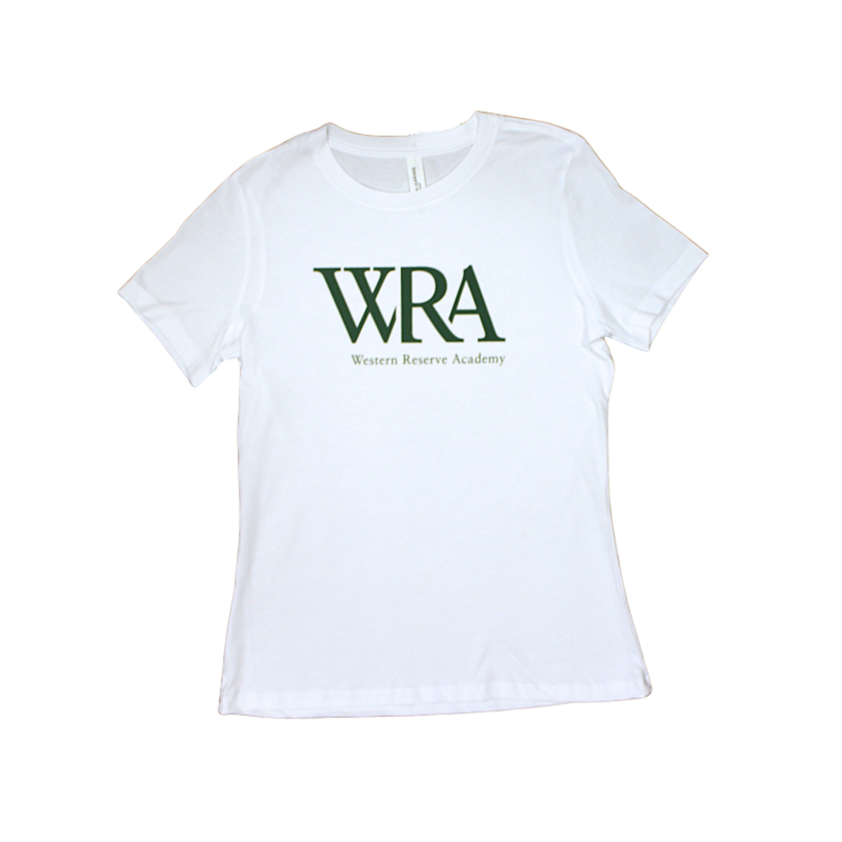 Women's White Short Sleeve Tee Green Logo