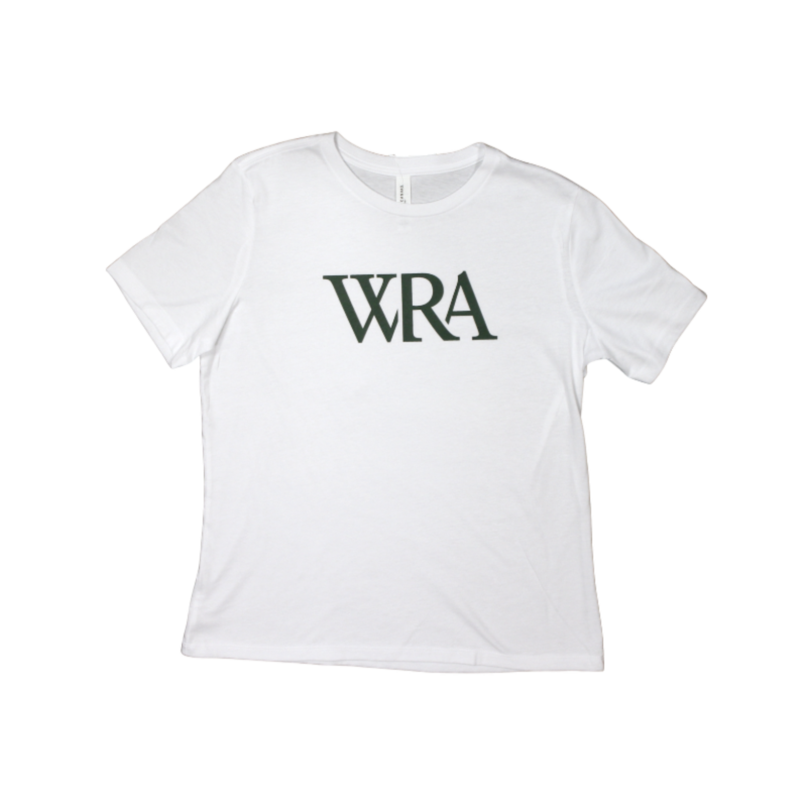 Women's White Short Sleeve Tee Green Logo