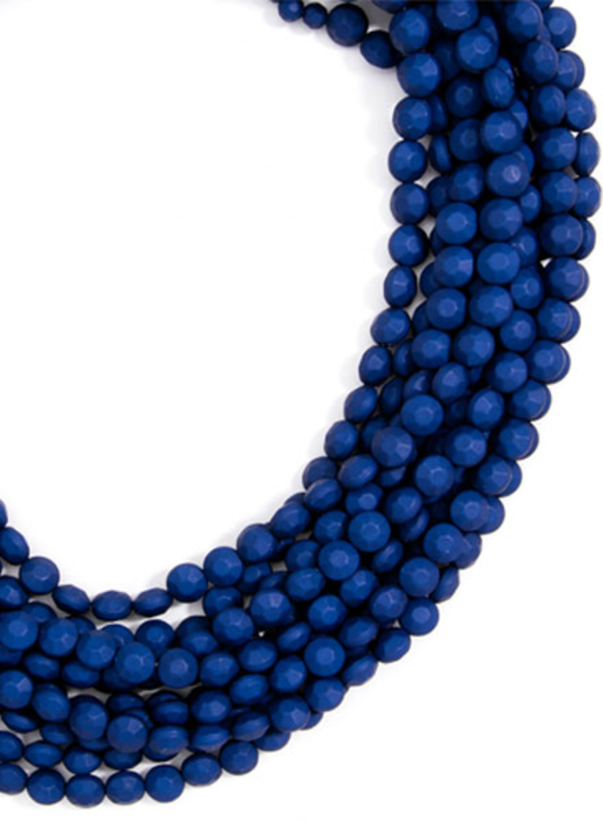 Multi Strand Matte Necklace In Navy