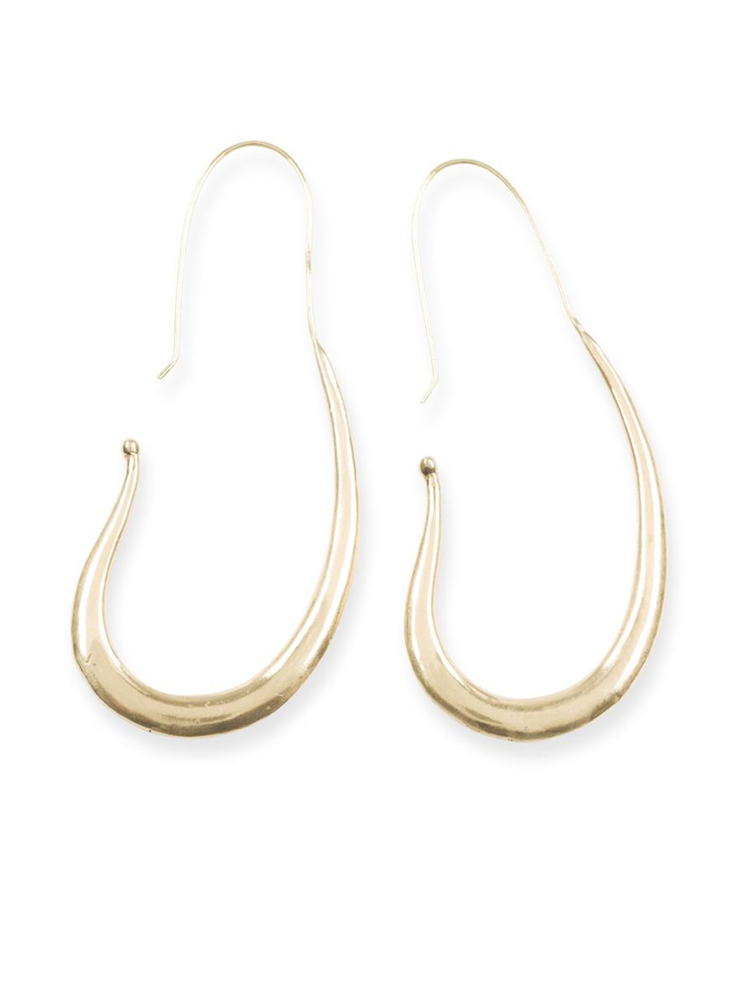 Ink + Alloy Brass Elongated Smooth Hoops