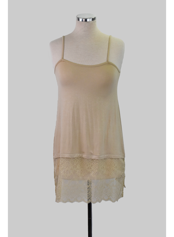 Lace/Slip Extender In Nude