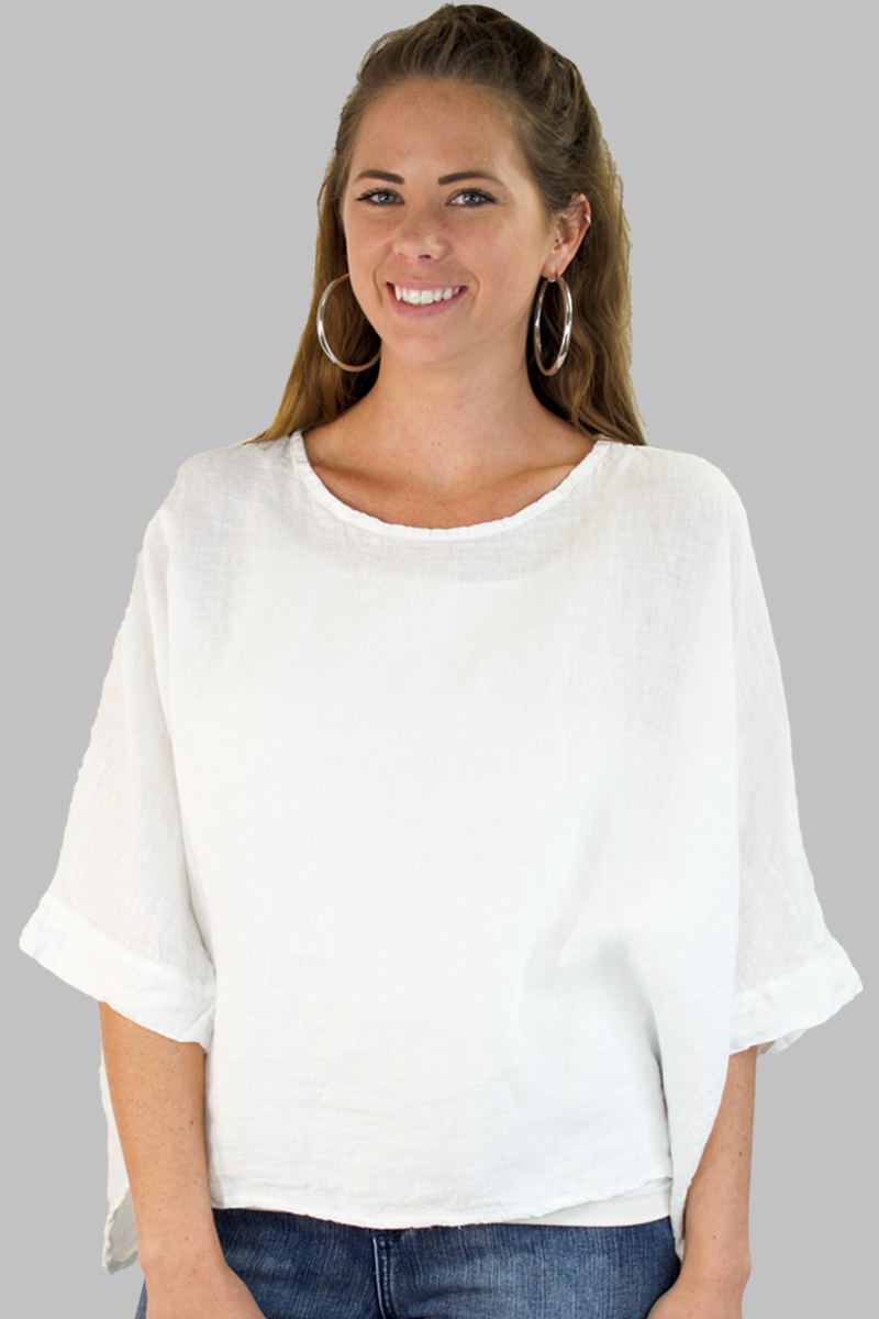 Italian Linen Box Top In White Shady And Katie Shady And Katie