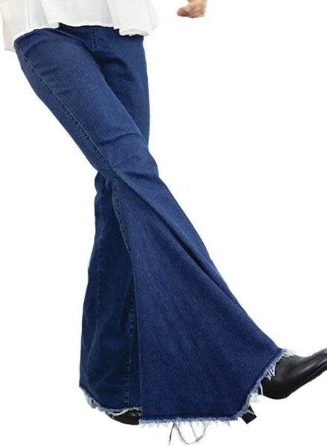 Bell Bottoms In Dark Wash Denim