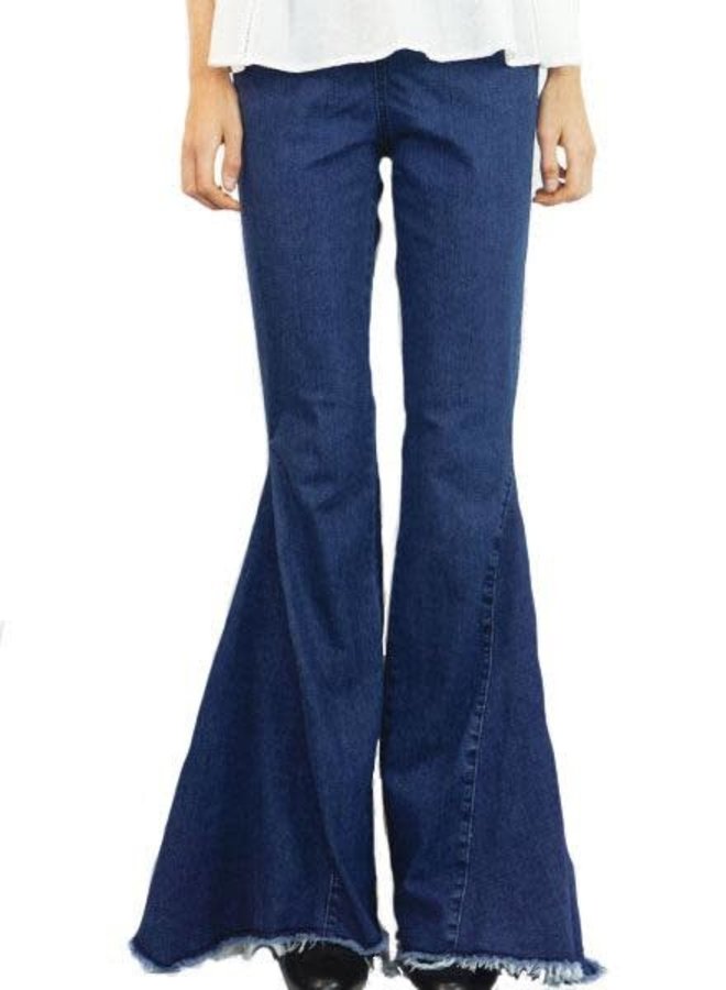 Bell Bottoms In Dark Wash Denim