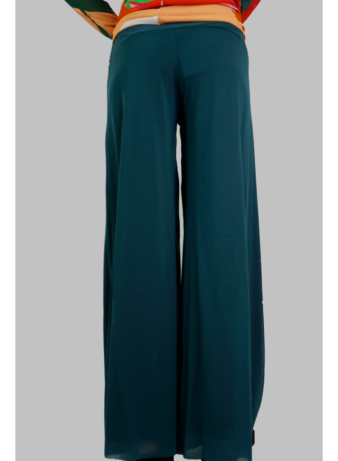 Petit Pois Lined Palazzo Pant In Blue Stone