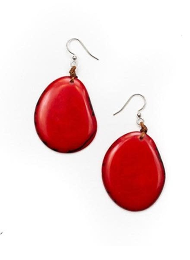 Tagua Amigas Earrings In Rojo