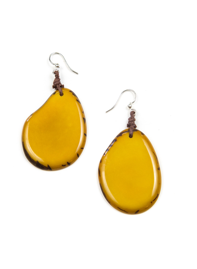 Tagua Amigas Earrings In Yellow