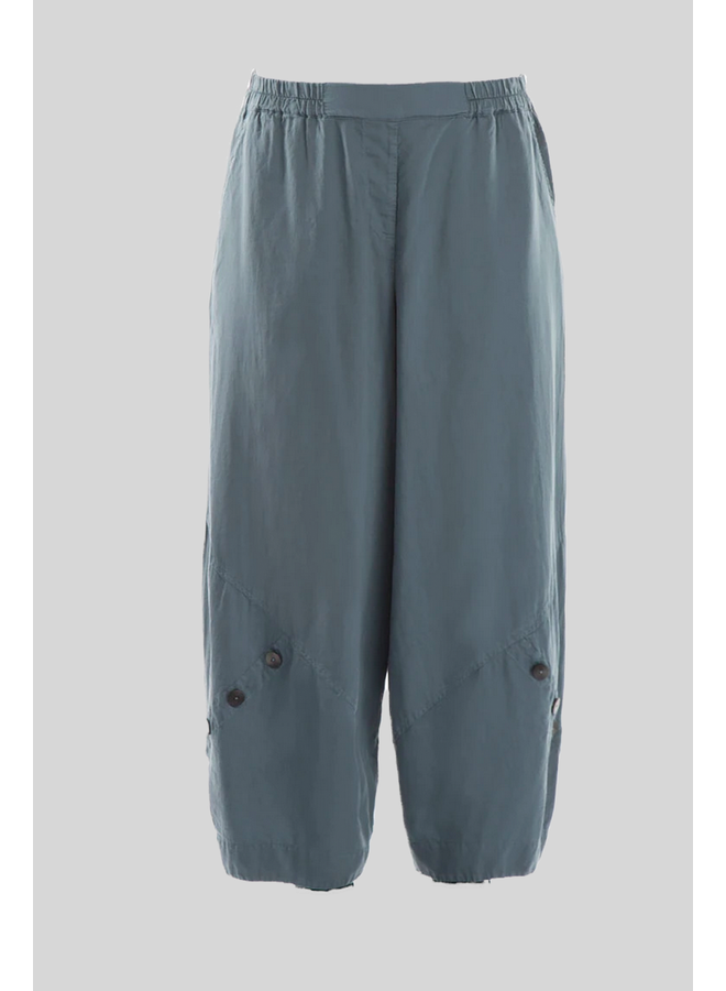 Griza Button Pant In Brass Blue
