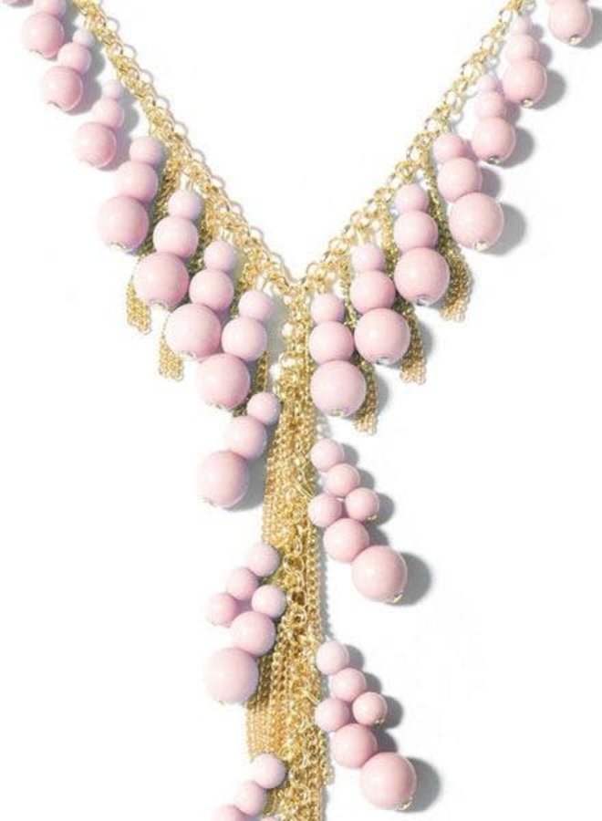Dew Drops Lariat Necklace In Rose
