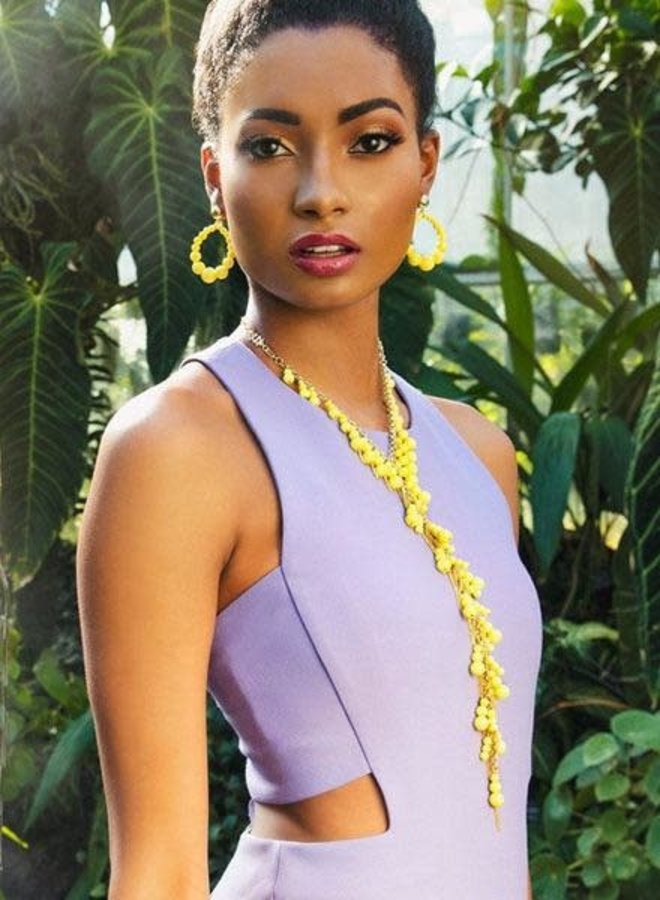 Dew Drops Lariat Necklace In Rose